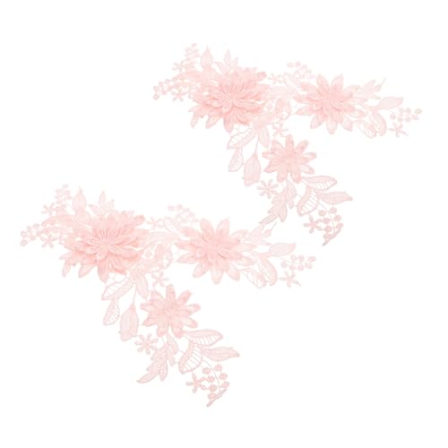 Homoyoyo 2 Paare Stickerei -Hochzeitskleidungszubehör Spitzenanwendung für das Nähen DIY Decorative Verzierungen Patch Brautapplikation Applikation aus Blumenspitze Polyestergarn Rosa Homoyoyo 2 Paare Stickerei -Hochzeitskleidungszubehör Spitzenanwendung für das Nähen DIY Decorative Verzierungen Patch Brautapplikation Applikation aus Blumenspitze Polyestergarn Rosa von Homoyoyo