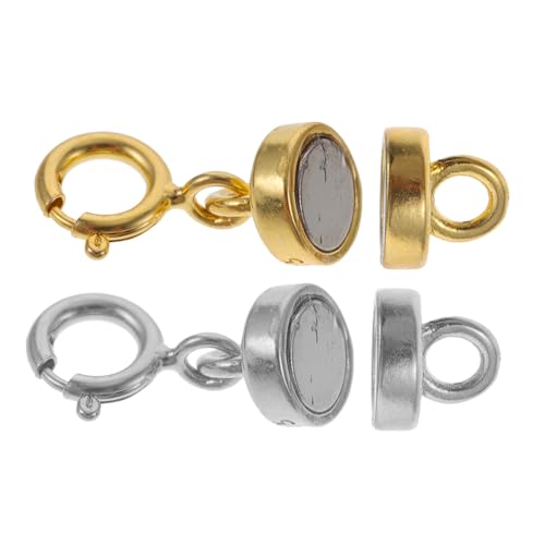 Homoyoyo 2 Paare Verlängerungskette mit Magnetischem Verschluss Kettenverlängerung für Schmuckherstellung Langlebige Magnetische Verschlüsse für Halsketten und Armbänder Weißgold und von Homoyoyo