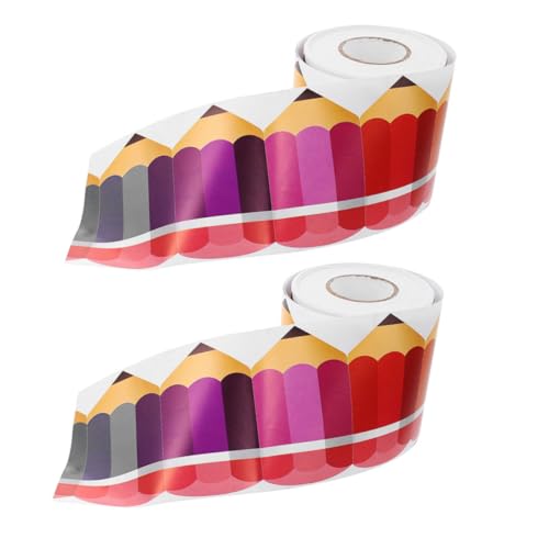 Homoyoyo 2 Rollen Blackboard Border Sticker Selbstklebend Abwischbar Reißfest Geeignet für Klassenzimmer Pinnwand Dekoration Bulletin Board Randaufkleber für Wände Türen Schränke von Homoyoyo