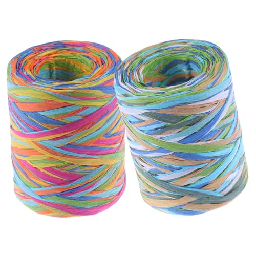 Homoyoyo 2 Rollen Bunte Raffia Bänder Bastfaden Geschenkband Farben DIY Bastelband Geschenkverpackung Rustikal Vielseitig für Geburtstagsgeschenke und Dekoration Homoyoyo 2 Rollen Bunte Raffia Bänder Bastfaden Geschenkband Farben DIY Bastelband Geschenkverpackung Rustikal Vielseitig für Geburtstagsgeschenke und Dekoration von Homoyoyo
