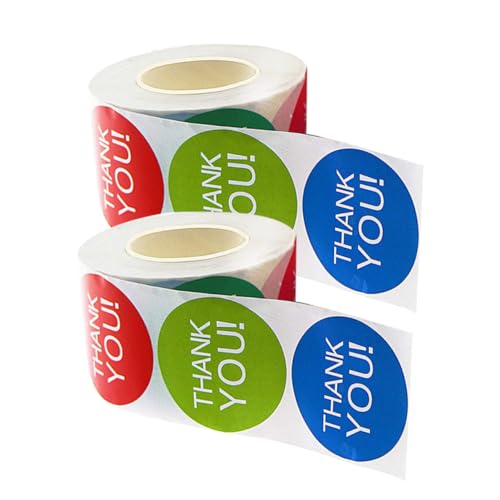 Homoyoyo 2 Rollen Danke Aufkleber Selbstklebende Dekorative Etiketten für Verpackungen Dankeschön Sticker für Hochzeiten Partys und Vielseitige Anwendung für Tüten und Karten von Homoyoyo