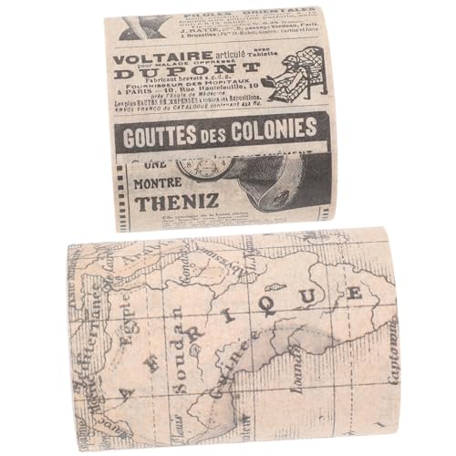 Homoyoyo 2 Rollen Dekoratives Vintage Washi Tape Breit Retro DIY Klebeband für Scrapbook Tagebuch Kalender Geschenkverpackung Einfach zu Schneiden Vielseitig für Kreative Bastelprojekte von Homoyoyo