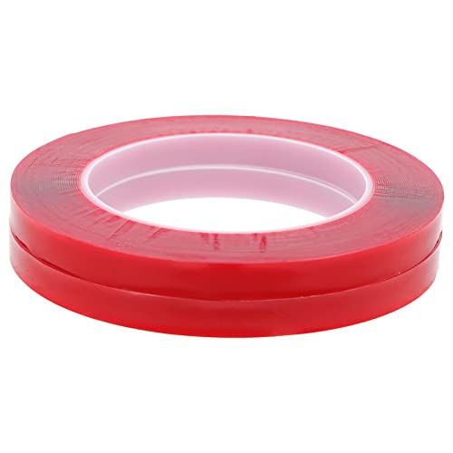 Homoyoyo 2 Rollen Doppelseitiges Klebeband für Nageldisplays Transparentes Montageband Stark Klebend für Verpackung von Press Nägeln Vielseitig Einsetzbar für Nail Art und Dekoration von Homoyoyo