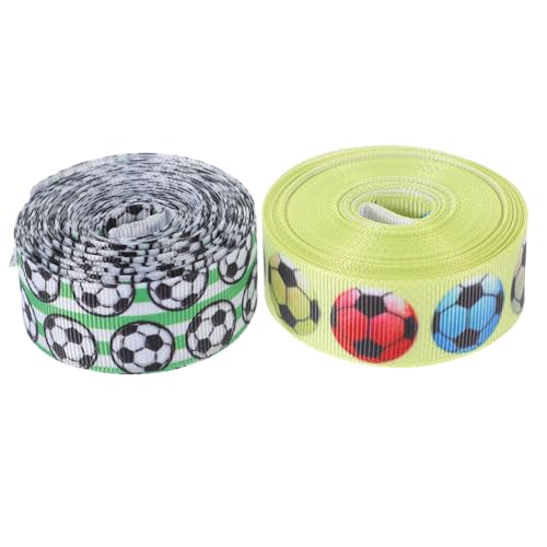 Homoyoyo 2 Rollen Fußball Dekoratives Satinband Originelles Geschenkband zum Basteln Geschenkverpackung Party Dekoration für Geschenkkartons und Blumenarrangements Homoyoyo 2 Rollen Fußball Dekoratives Satinband Originelles Geschenkband zum Basteln Geschenkverpackung Party Dekoration für Geschenkkartons und Blumenarrangements von Homoyoyo