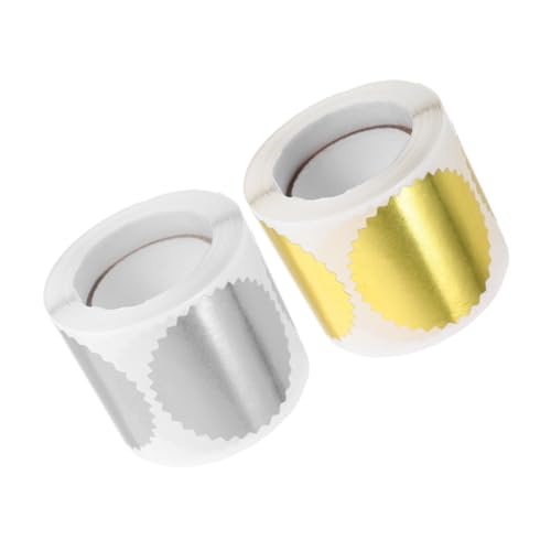 Homoyoyo 2 Rollen Geprägte Siegelaufkleber Selbstklebende für Zertifikate Abschlussfeier Gear Design Vielseitige Anwendungen von Homoyoyo