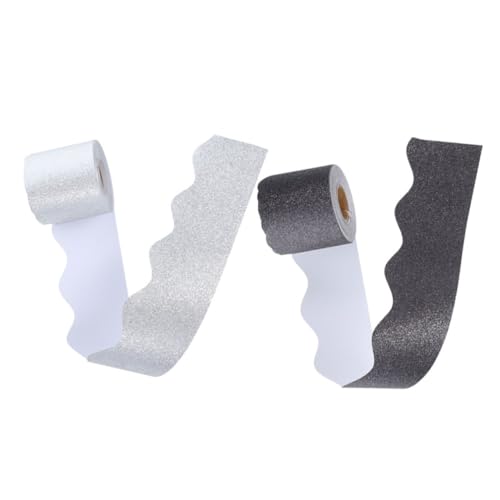 Homoyoyo 2 Rollen Glitzernde Blackboard Bordüren Je Selbstklebend Langlebig Elegante Gewellte Ränder für Schul und Büro Pinnwände Einfache Vielseitig für Klassenraum und Arbeitsplatz Homoyoyo 2 Rollen Glitzernde Blackboard Bordüren Je Selbstklebend Langlebig Elegante Gewellte Ränder für Schul und Büro Pinnwände Einfache Vielseitig für Klassenraum und Arbeitsplatz von Homoyoyo