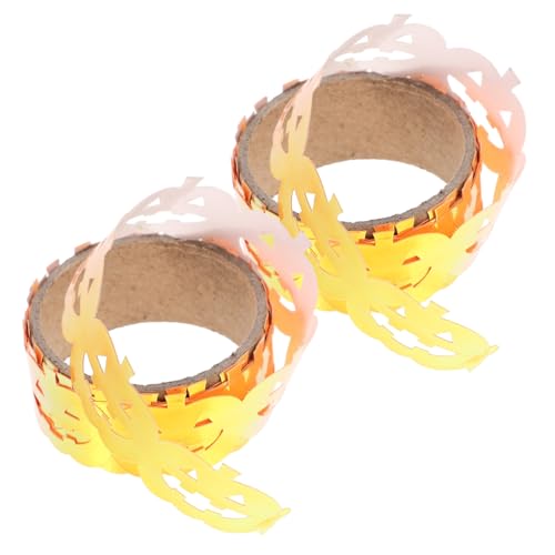 Homoyoyo 2 Rollen Halloween Geschenkband mit Zartem Kürbis Klebeband für Scrapbooking Tagebuch Vielseitig Verwendbar Selbstklebend Dekorativ Halloween Deko von Homoyoyo