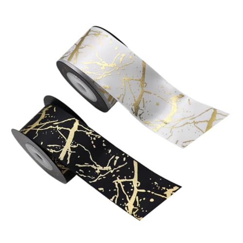 Homoyoyo 2 Rollen Hochwertiges Geschenkband Goldprägung Polyesterband Breit DIY Schleifen Dekoratives Verpackungsband für Geschenkboxen Geburtstag Weinflaschen Partydekoration Homoyoyo 2 Rollen Hochwertiges Geschenkband Goldprägung Polyesterband Breit DIY Schleifen Dekoratives Verpackungsband für Geschenkboxen Geburtstag Weinflaschen Partydekoration von Homoyoyo