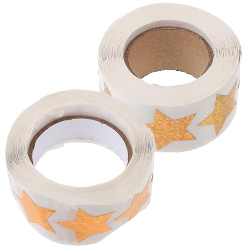 Homoyoyo 2 Rollen Holografische Sternaufkleber Selbstklebend Glitzernde Scrapbook Sticker für Fotoalben Tagebücher Planer DIY Dekoration Belohnung für Goldfarben von Homoyoyo