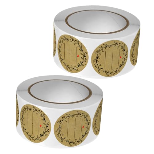 Homoyoyo 2 Rollen Kraftpapier Aufkleber Selbstklebende Dekorative Etiketten für Backwaren und Multi Use für Feiern und Handwerk Homoyoyo 2 Rollen Kraftpapier Aufkleber Selbstklebende Dekorative Etiketten für Backwaren und Multi Use für Feiern und Handwerk von Homoyoyo