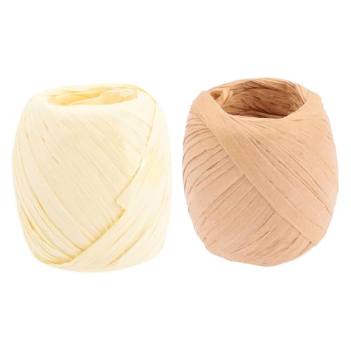 Homoyoyo 2 Rollen Raffia Papierband Bastband Geschenkband für Geschenkverpackung DIY Lampenschirm Basteln Dekoration Naturbast Schnur in Beige und Khaki Homoyoyo 2 Rollen Raffia Papierband Bastband Geschenkband für Geschenkverpackung DIY Lampenschirm Basteln Dekoration Naturbast Schnur in Beige und Khaki von Homoyoyo