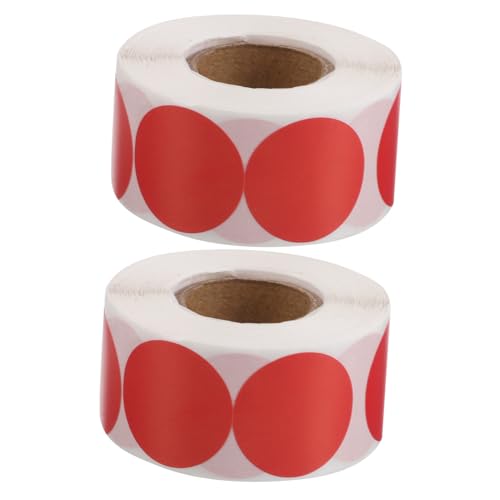 Homoyoyo 2 Rollen Rot Gefärbte Runde Etiketten Thermodirekt Aufkleber Selbstklebende Etiketten Für Konserven Für Die Aufbewahrung In Der Küche Und Im Büro Klassenzimmer 25 Cm von Homoyoyo