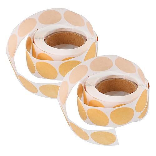 Homoyoyo 2 Rollen Runde Selbstklebende Kraftpapier Etiketten mit DIY Label Stickern Wiederbeschreibbar Geruchlos Reißfest für Flaschen Geschenke Aufbewahrung und Dekoration von Homoyoyo