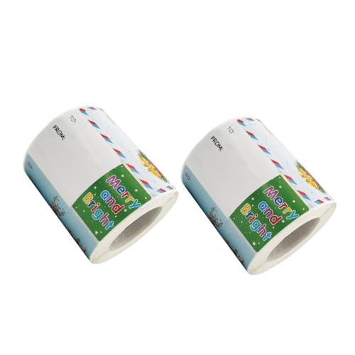 Homoyoyo 2 Rollen Selbstklebende Weihnachtsaufkleber mit Cartoon Muster pro Rolle Dekorative Etiketten für und Weihnachtsdekoration von Homoyoyo