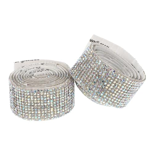 Homoyoyo 2 Rollen Selbstklebendes Strassband Breit Glitzerndes DIY Kristallband für Basteln Schmuck Hochzeitsdeko Stark Haftend Vielseitiges Zubehör für Kreative Dekoration von Homoyoyo