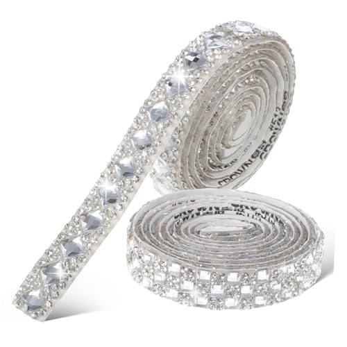Homoyoyo 2 Rollen Strassband Handwerk Kleidung funkeln selbstklebende Strasssteine Hutband mit Strasssteinen selbstklebende Strassstreifen Glitzerband zum Basteln Bling-Band Glas Silber Homoyoyo 2 Rollen Strassband Handwerk Kleidung funkeln selbstklebende Strasssteine Hutband mit Strasssteinen selbstklebende Strassstreifen Glitzerband zum Basteln Bling-Band Glas Silber von Homoyoyo