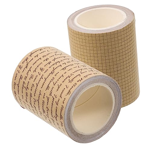Homoyoyo 2 Rollen Vintage DIY Klebebänder Kraftpapier Washi Tape Dekorativ Selbstklebend für Scrapbooking Text für Notizbücher Kalender und Geschenkkarten von Homoyoyo