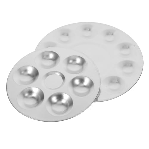Homoyoyo 2 STÜCK Aluminium Mischpalette Löchern Runde Farbschale für Wasserfarben Robuste Malpalette für DIY Kunstprojekte Leichtes Maltablett für Effizientes Mischen Homoyoyo 2 STÜCK Aluminium Mischpalette Löchern Runde Farbschale für Wasserfarben Robuste Malpalette für DIY Kunstprojekte Leichtes Maltablett für Effizientes Mischen von Homoyoyo