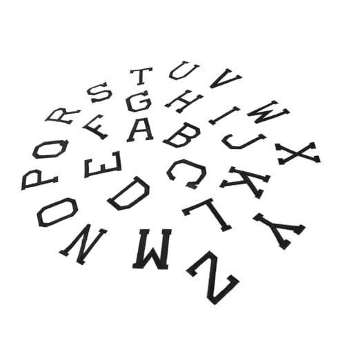 Homoyoyo 2 Sätze Bügelbilder Buchstaben Aufnäher zum Aufbügeln und Aufnähen Schwarze und Weiße Gestickte Patch Applikationen für Kleidung Vielseitige DIY Reparatur Dekorationsflicken von Homoyoyo