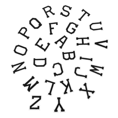 Homoyoyo 2 Sätze Bügelflicken Buchstaben Aufnäher zum Aufbügeln Gestickte Dekorative Patch Decors für Kleidung Taschen Hüte DIY Reparatur und Verzierung Klassisch Kompakt und Einfach von Homoyoyo