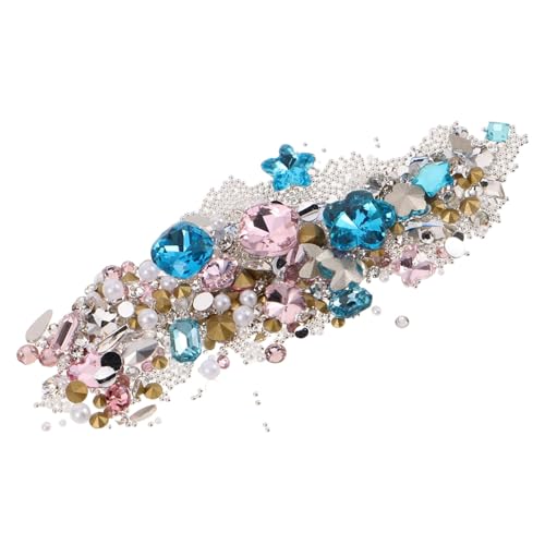 Homoyoyo 2 Sätze Glitzer Nail Rhinestones Set Shiny Flatback Nail Art Charms Strasssteine für DIY Maniküre Nageldekorationen Rosa Blau von Homoyoyo