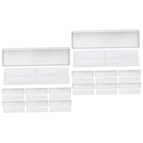 2 Sätze Klebstoffetikett Etiketten selbstklebende Karteikarte transparente Kartentaschen selbstklebender Karteikartenhalter Klebebrikeberhalter PVC Weiß von Homoyoyo