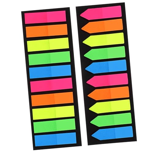 Homoyoyo 2 Sätze Sticky Index Tabs Teiliges Fluoreszierende Spitzen Haftmarker Selbstklebend Farbige Buchseiten Marker für Schule Büro und Zuhause zum Hervorheben und Organisieren von Homoyoyo