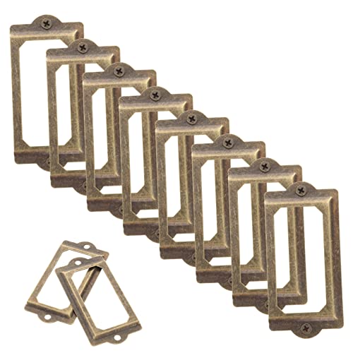 Homoyoyo 2 Sätze Vintage Schubladenetikettenhalter Set Antike Namensschildrahmen für Schränke Hochwertigem Retro Stil für Büro und Zuhause von Homoyoyo