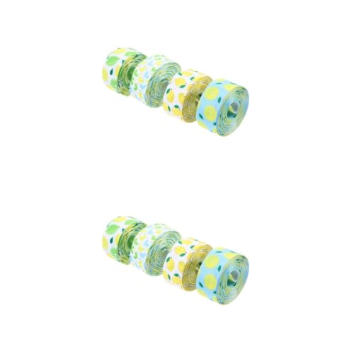 Homoyoyo 2 Sätze Zitronen Herz Ripsband Diy Geschenkband Für Partydekoration Und Bastelprojekte Langlebig Und Farbenfroh Yards Pro Rolle Bedruckt Für Schleifen Und Kreative 4 Rollen * 2 von Homoyoyo