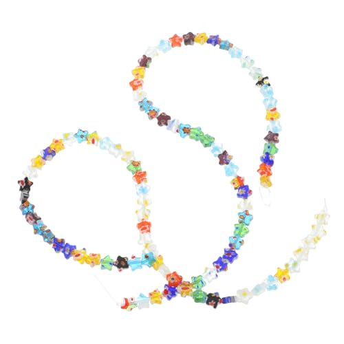 Homoyoyo 2 Saiten Glasperlen Stränge Fünfzackiger Stern DIY Schmuckperlen mit Kleinem für Armbänder Halsketten Basteln Zubehör von Homoyoyo