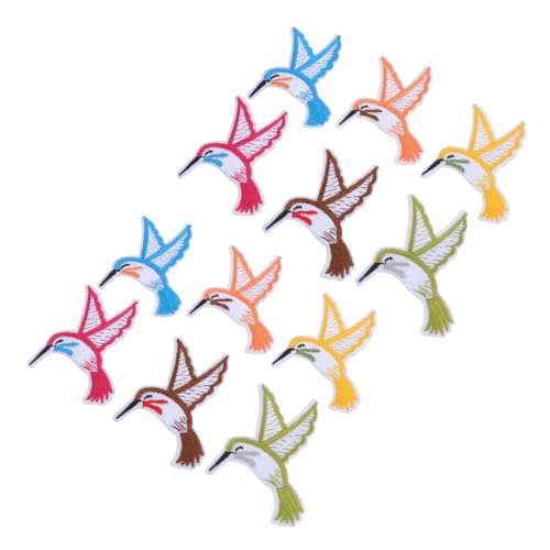 Homoyoyo 2 Satz Hummingbird Aufnäher Set Teiliges Besticktes Patch Set für Kleidung Taschen und Bastelarbeiten zum Verstecken von Löchern Individuellen Gestaltung von Homoyoyo