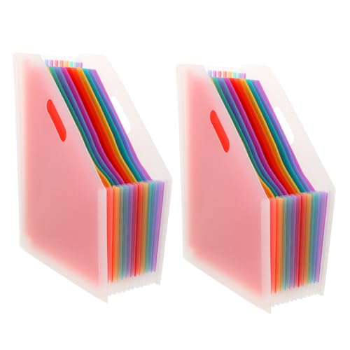Homoyoyo 2 Stück Akkordeon ordner Erweiterbarer Dokumentenhalter aus Robustem Großer Fassungsvermögen Transparenter Desktop Organizer für Rechnungen Quittungen und Akten Langlebig und von Homoyoyo