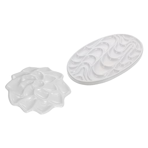 Homoyoyo 2 Stück Aquarell Paletten Keramik Praktische Mischplatten für Farben für Künstler Studenten und Leicht zu Reinigen und Tragbar von Homoyoyo