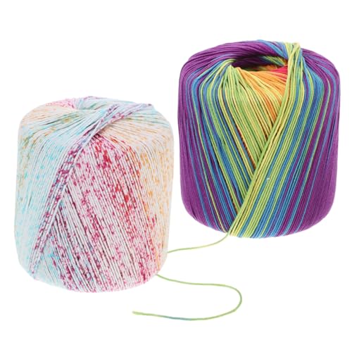 Homoyoyo 2 Stück Baumwollgarn für Häkelprojekte Weiches Strickgarn für Diy Schals Mützen und Babydecken Geeignet für Anfänger und Erfahrene von Homoyoyo