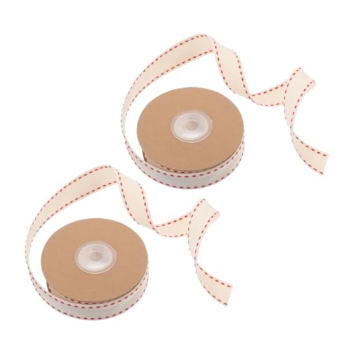 Homoyoyo 2 Stück Baumwollstreifenband: Bauernhaus-baumwollbandrolle Zum Basteln, Verpacken Von Geschenken, Blumendekoration, Haarschleifen von Homoyoyo