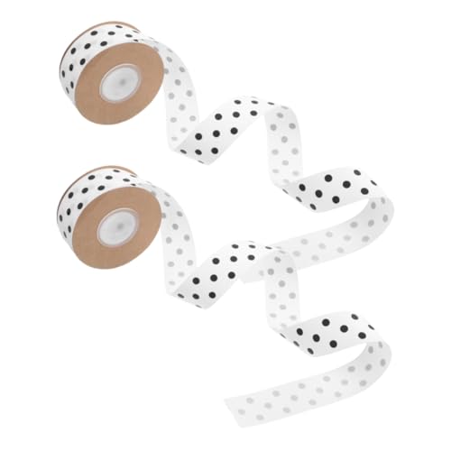 Homoyoyo 2 Stück Breites Gepunktetes Polyesterband mit Drahtkante für Haarschmuck Partydekoration Yards Rolle für Diy Projekte und Bastelarbeiten von Homoyoyo
