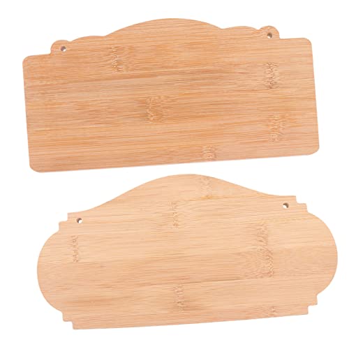 Homoyoyo 2 Stück DIY Bastelplaketten unvollendet Zeichen Plaketten Stichworte ausgeschnitten Etikett Planke Bambusplatten unfertige Bambusschilder hängende Türschilder Brown von Homoyoyo