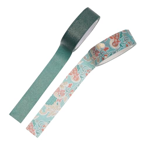 Homoyoyo 2 Stück DIY Masking Tape mit Hot Stamping Bronzing Optik Dekoratives Washi Klebeband für Scrapbook Geschenkverpackung Tagebuch und Bastelprojekte von Homoyoyo