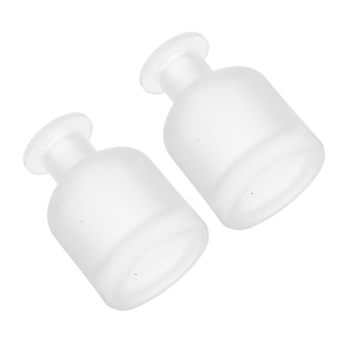 Homoyoyo 2 Stück Dekorative Glas Diffuserflaschen Nachfüllbare Aroma Flaschen für Raumduft mit Rattanstäbchen Kompakt Vielseitig für Zuhause Büro Auto Leere Duftöl Behälter von Homoyoyo
