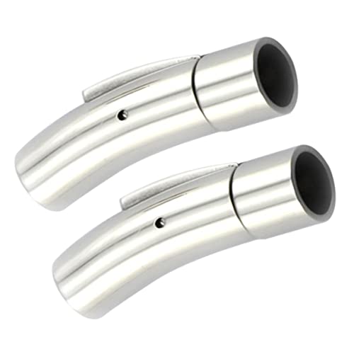 Homoyoyo 2 Stück Endverschluss aus Lederband Magnetverschlüsse rostfrei Lederarmband Verschluss Lederhalskette Verschluss steckverbinder druckknöpfe magnetischer Lederband-Endverschluss von Homoyoyo
