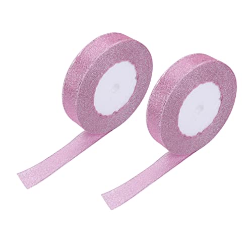 Homoyoyo 2 Stück Farbige Satinbänder Dekoratives Geschenkband für DIY Bastelprojekte Hochzeits und Partydekoration Yards Farben von Homoyoyo