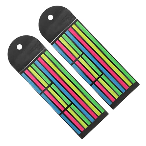 Homoyoyo 2 Stück Fluoreszierende Haftnotizen Teilig Bunte Lange und Kurze Seitenmarker Selbstklebende Sichere Lesestreifen für Lehrer Konzentrationshilfe bei Leseschwierigkeiten von Homoyoyo