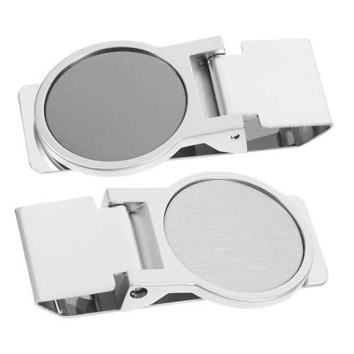 Homoyoyo 2 Stück Geldklammer aus Edelstahl Geldclip Ballmarker Golf Chip-Clips magnetisch runder Clip Bill Clip große Bindeklammern Rohlinge für Geldklammern Heftklammern groß Zinklegierung von Homoyoyo