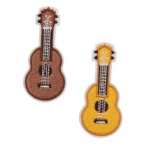Homoyoyo 2 Stück Gitarren Stickerei Anhänger Gitarrenmuster Kleidungsflicken Kleidungsdekor Materialien Dekorative Flicken DIY Flicken Kleidungsreparaturzubehör DIY Flicken von Homoyoyo