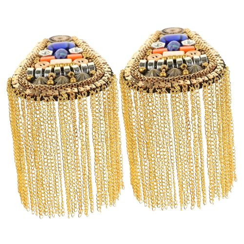 Homoyoyo 2 Stück Goldene Dekorative Schulterklappen mit Quasten Vintage Epaulette für Damen und Herren Modische Metall schulterbretter für Festliche Anlässe Bühnenauftritte und Homoyoyo 2 Stück Goldene Dekorative Schulterklappen mit Quasten Vintage Epaulette für Damen und Herren Modische Metall schulterbretter für Festliche Anlässe Bühnenauftritte und von Homoyoyo