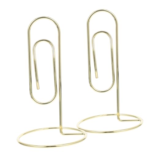 Homoyoyo 2 Stück Goldene Metallkartenhalter Multifunktionale Memo Clips für Schreibtisch Tischnummern Visitenkarten und Notizen Robuste und Stilvolle Büroorganisation von Homoyoyo
