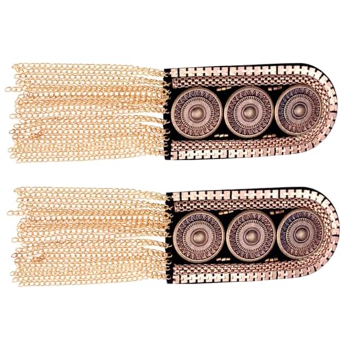 Homoyoyo 2 Stück Goldene Quasten Epauletten Metall Schulterklappen Abzeichen mit Anstecknadel für Uniform Kostüm Herren Military Zubehör von Homoyoyo