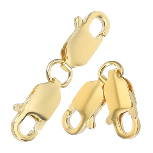 Homoyoyo 2 Stück Goldgarnelen-Schnallenzubehör Kettenverschlüsse und Verschlüsse Halskette Karabinerverschlüsse für Hummer Schnallenverschluss Armband Karabinerverschluss Silber- Golden von Homoyoyo