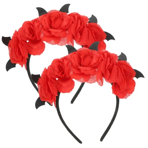 Homoyoyo 2 Stück Halloween Haarreif mit Roten Fledermaus und Blumenmotiven Leichtes Party Stirnband für Erwachsene Kopfbedeckung für Kostüm und Themenpartys Homoyoyo 2 Stück Halloween Haarreif mit Roten Fledermaus und Blumenmotiven Leichtes Party Stirnband für Erwachsene Kopfbedeckung für Kostüm und Themenpartys von Homoyoyo