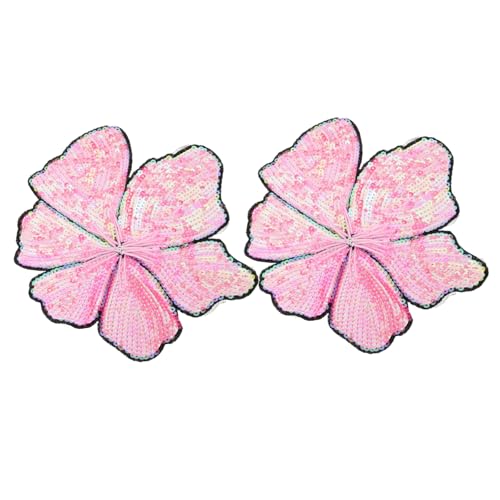 Homoyoyo 2 Stück Handgefertigte Pailletten Blumen Applikationen Für Bühnenkostüme Bestickte Stoffflicken Für Selbstgemachte Kleidung Funkelnde Accessoires Für Aufführungen von Homoyoyo